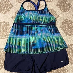 Nike tankini with Nike swim shorts